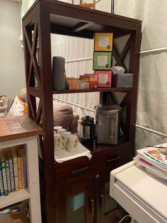 Colonial Wooden Shelf with Drawers
