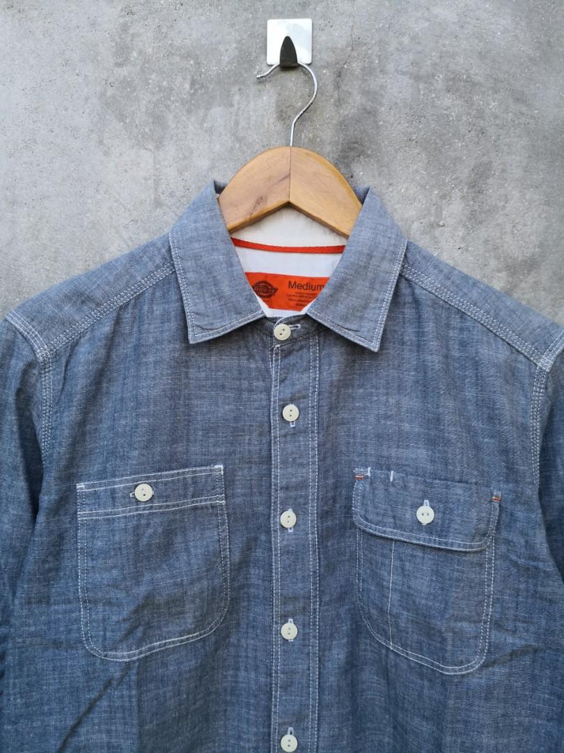Dickies Denim Shirt, Fesyen Pria 