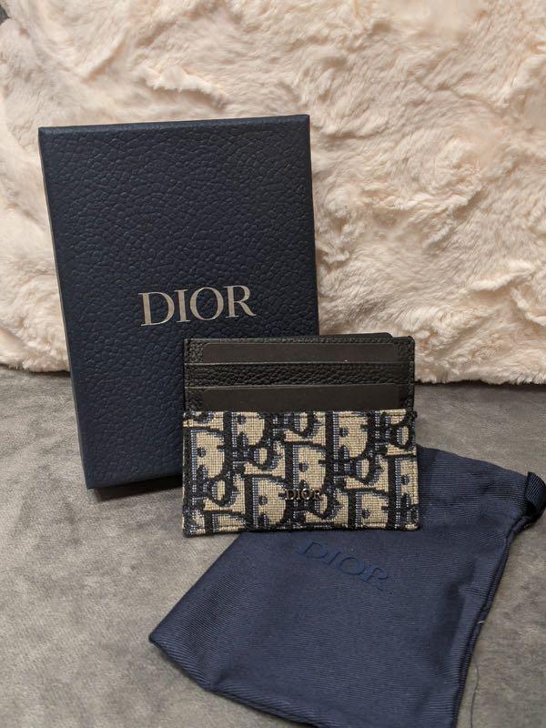 Saddle Flap Card Holder Blue Dior Oblique Jacquard  DIOR HK