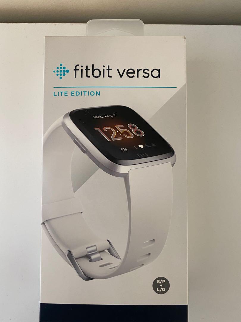 Fitbit Versa Lite Silver Aluminium Case with White Classic Band Mobile Phones Gadgets Wearables Smart Watches on Carousell