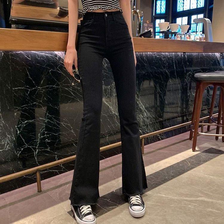 flared y2k black jeans, Women's Fashion 