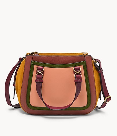 fossil brooke leather satchel