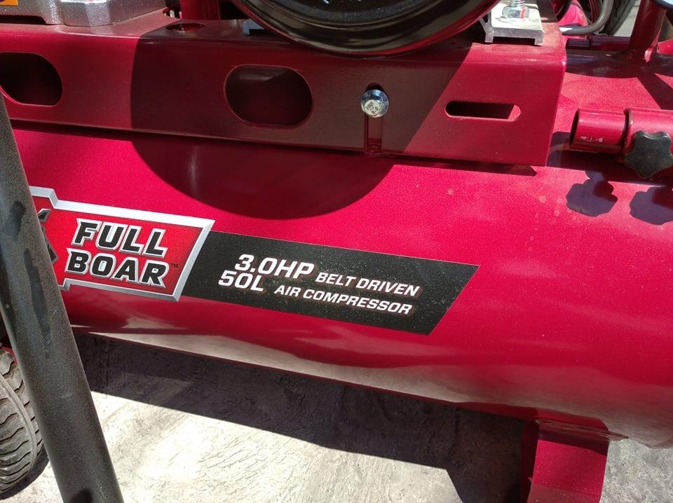 Full Boar Air Compressor 3HP 50Litre Belt Driven, Commercial