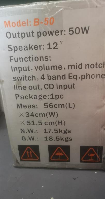 GUITAR AMPLIFIER 50 WATTS (Category: Musical Instruments) located in Manila. Submitted by sportshubb (Listing ID 1084928967, Image 2). Description: GUITAR AMPLIFIER 50 WATTS 6800 OUTPUT POWER 50 WATTS 12" Speaker- with INPUT 1 and INPUT 2 - "Pwede dalawang GUITAR nakasaksak" - with built in DISTORTION and pwede lagyan ng footswitch - 4 band EQ - Can be connected to a CD player or Mobile phones 09553905436 - Globe 09067036454 - Globe 09507383831‬ 