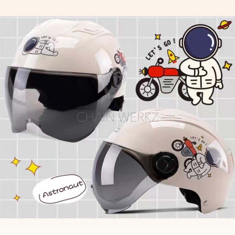 Harley Helmet Kids with Day Night Visor Cute Space Man Girl