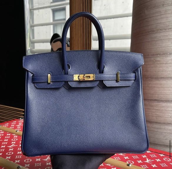 Hermes Birkin 25 Blue Sapphire Epsom Ghw, Luxury, Bags & Wallets