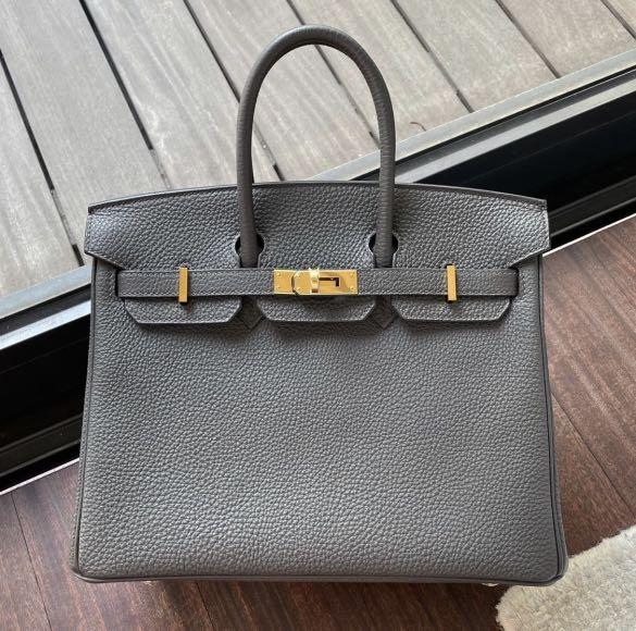 Hermes Birkin 25 Veau Jonathan Graphite GHW Handbag Full Set 2022