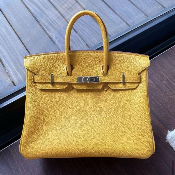 Birkin 25 Gold Togo Phw M stamp, Luxury, Bags & Wallets on Carousell