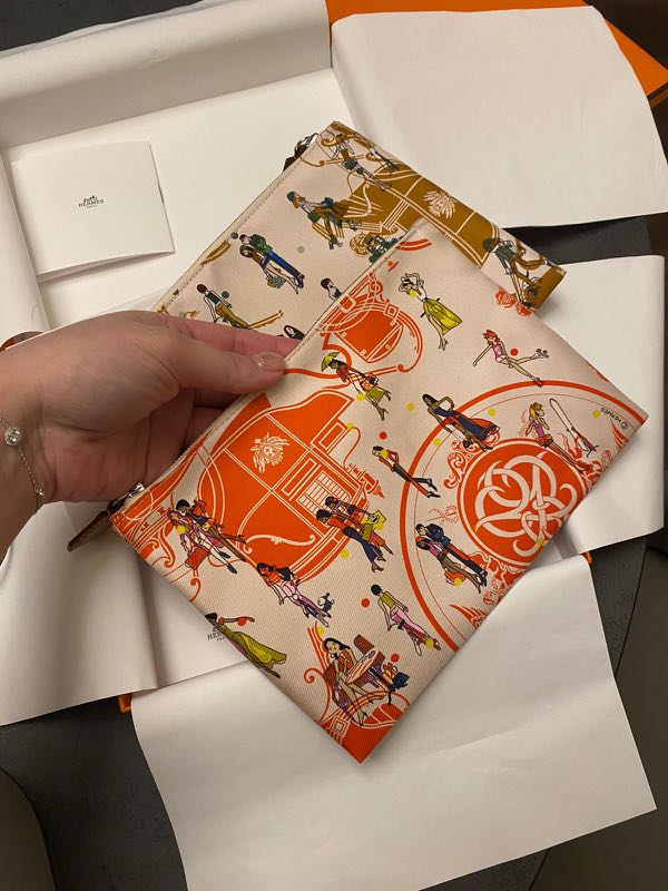 Hermes new arrivals silk pouch