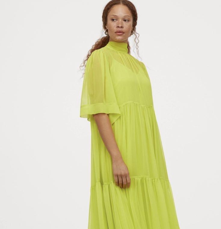 Neon green dress h&m top
