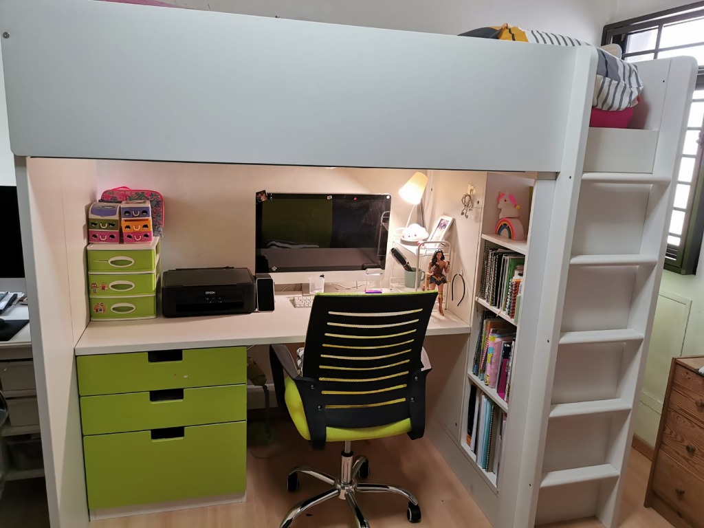 Ikea bunk bed with table sale