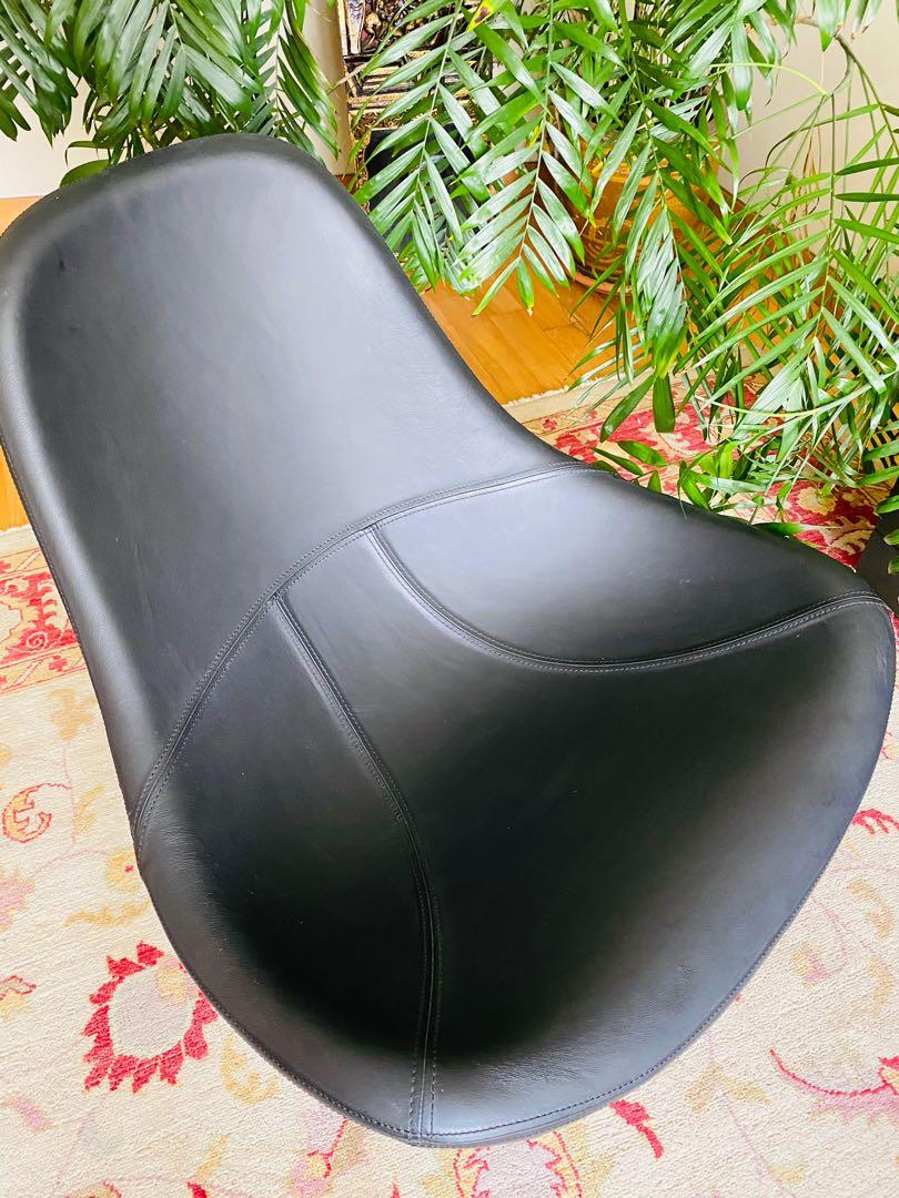 IKEA Tirup Swivel Chair (Black Leather), Furniture & Home Living ...