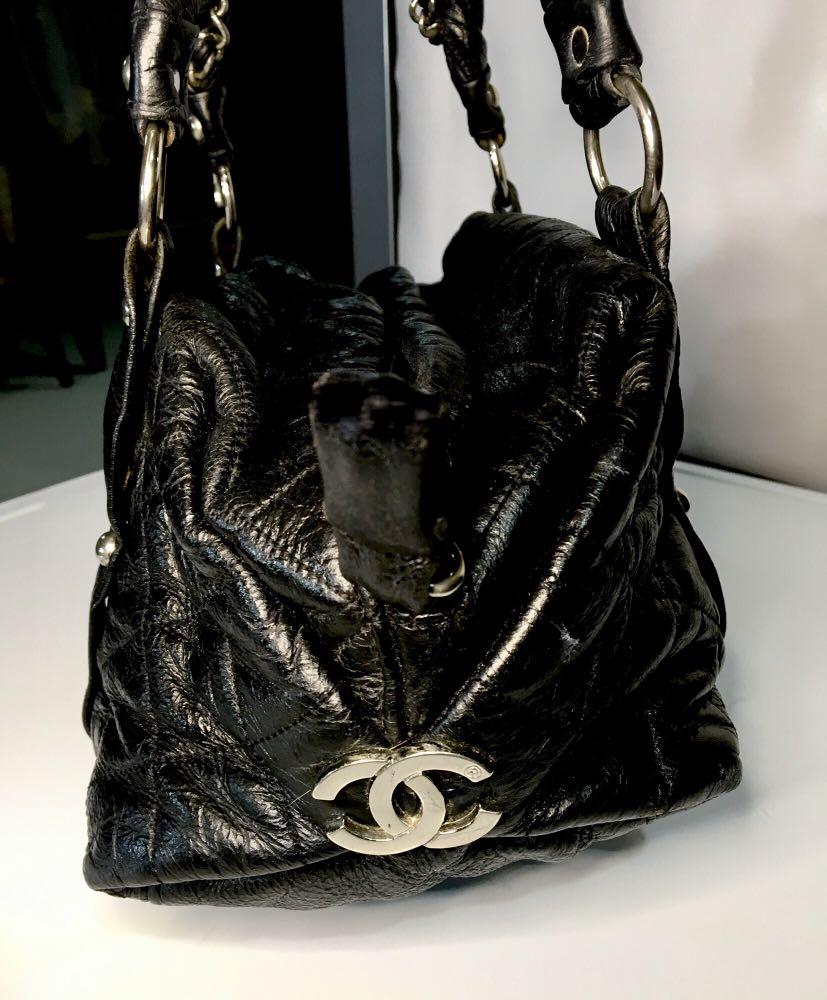 Vintage black chanel bag sales