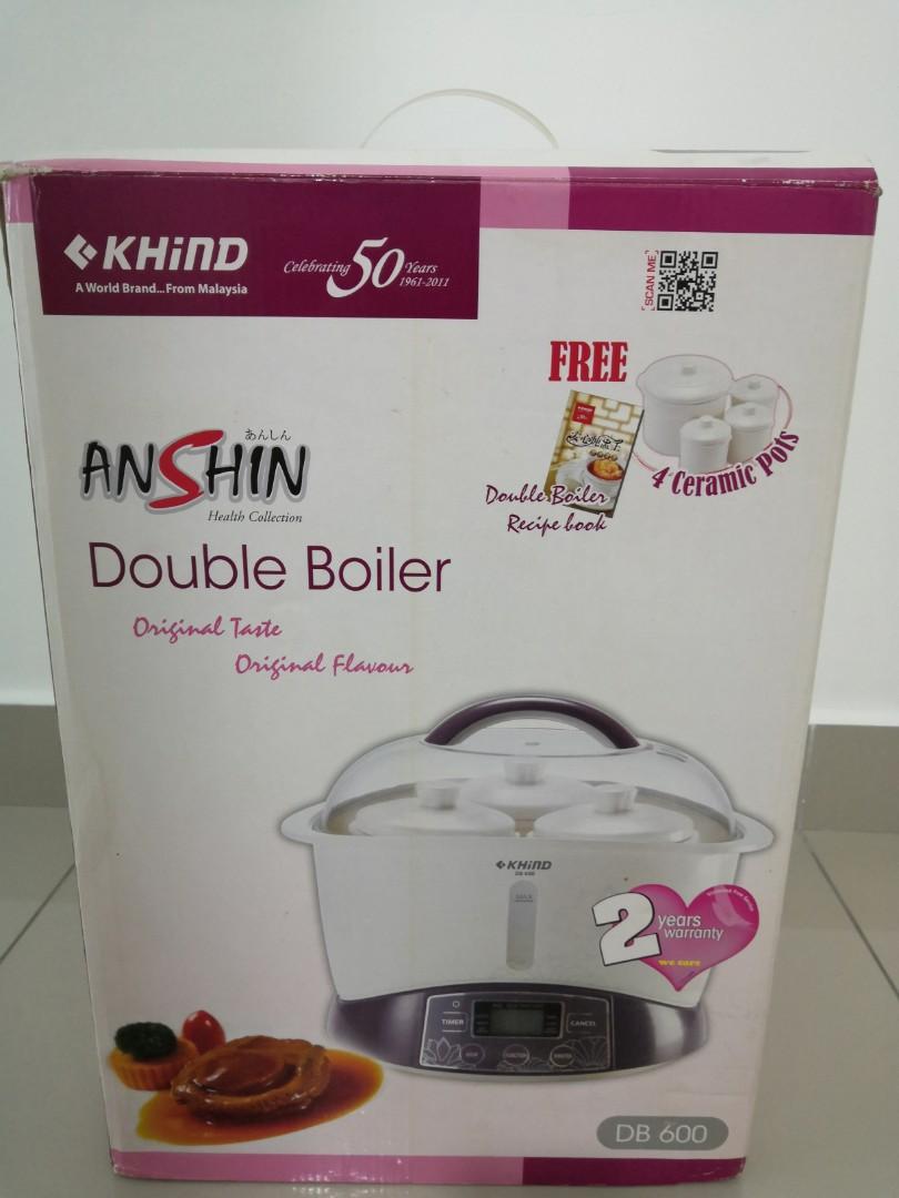 Khind double boiler DB600, TV & Home Appliances, Kitchen Appliances