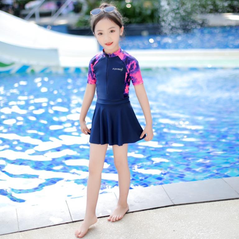 Girls swimsuit hotsell with skirt