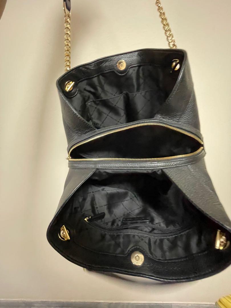 MICHAEL KORS JET SET ITEM MD CHAIN MESSENGER BLACK