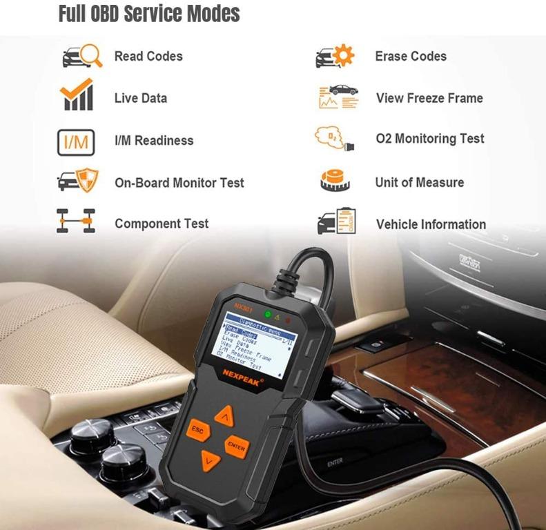 NEXPEAK Obd2 Scanner, NX301 Code Reader, Portable Car Diagnostic ...