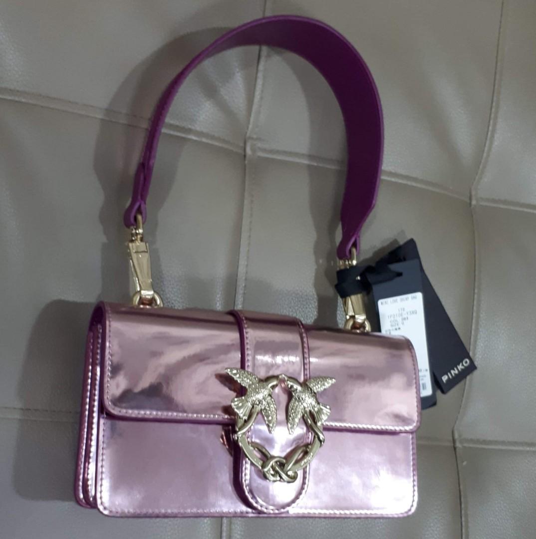 Pinko MINI Metallic Bag (Category: Luxury Bags & Wallets) located in Taguig. Submitted by esa.agustin (Listing ID 1085054301, Image 3). Description: Original Pink pinc mettalic MINI shoulder bag. With tag and dust bag. Bought in Japan..
