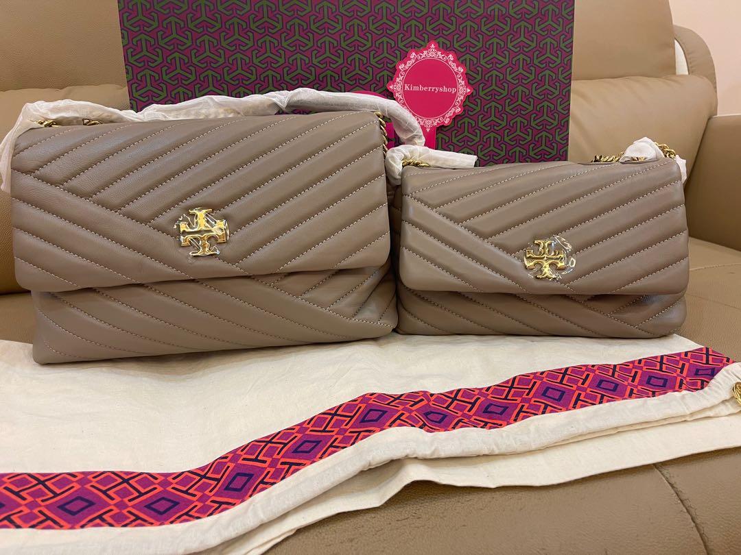 Ready Stock authentic Tory Burch Kira chevron grey heron sling bag handbag,  Luxury, Bags & Wallets on Carousell