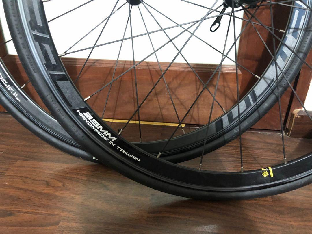 Sagmit 33mm aluminum clincher with tyres Sports Equipment Bicycles Parts Bicycles on Carousell