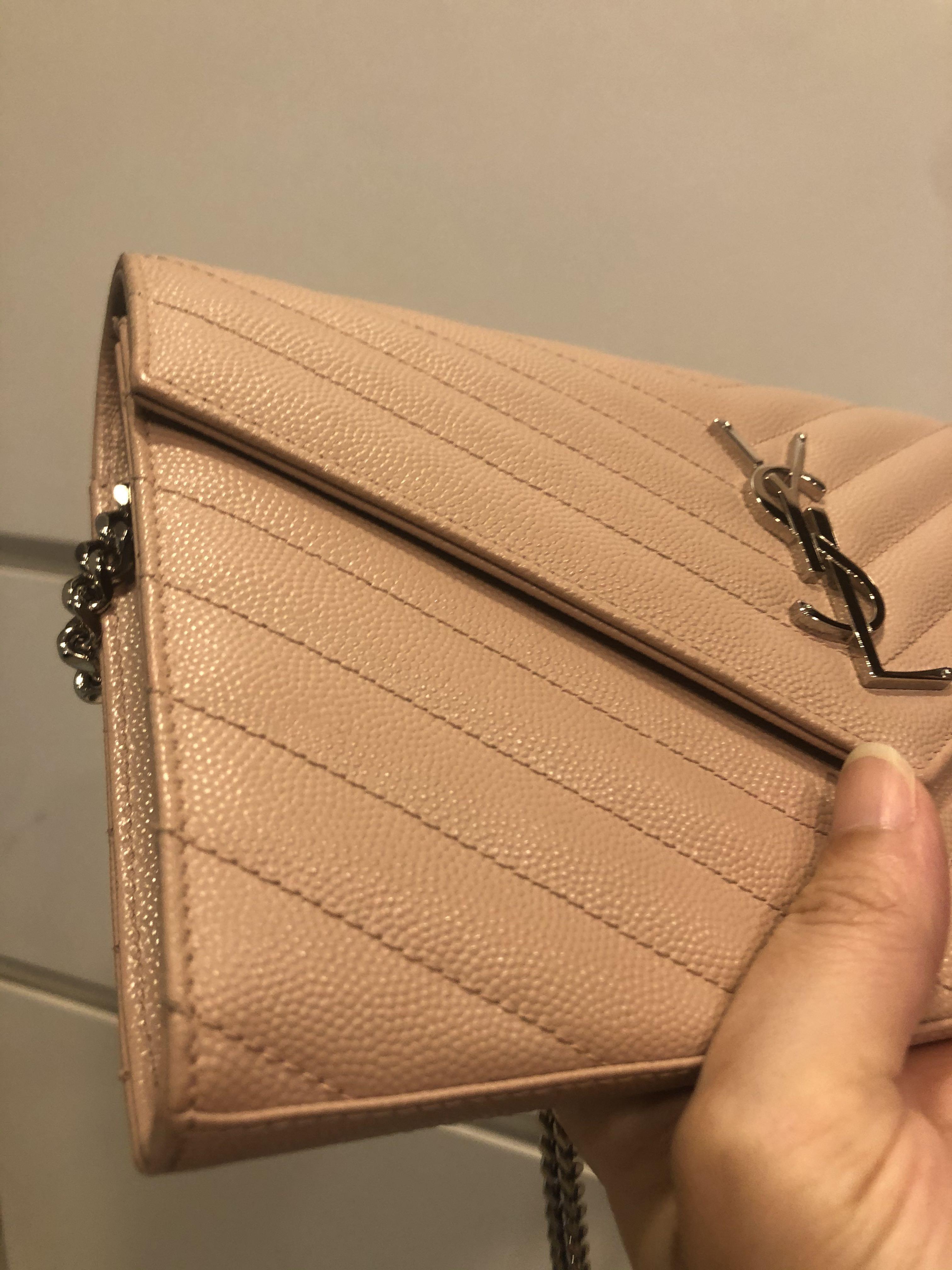 Ostrich wallet Saint Laurent Pink in Ostrich - 33037684