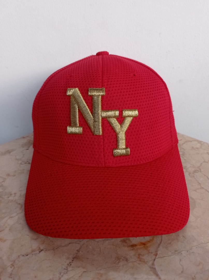 Topi NY Red Gold Cap #THR2021, Fesyen 