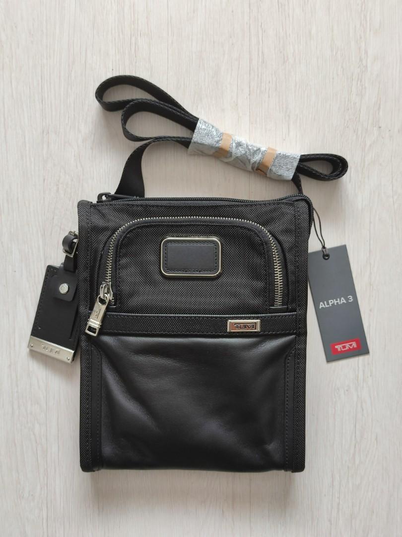 TUMI Alpha 3 Pocket Small Crossbody Bag Black at CareOfCarl.com