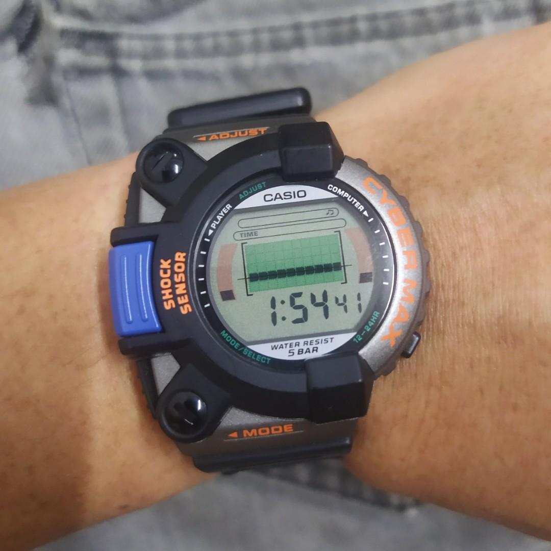 海外【海外Casio JG-300 Cyber Max デジタル腕時計 腕時計(デジタル)
