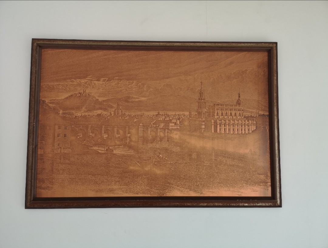 Vintage copper tooling art painting with frame, Hobbies & Toys