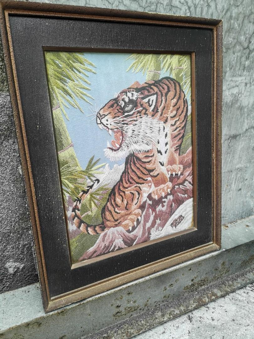 Vintage Japanese tiger wall decor, Hobbies & Toys, Stationary & Craft