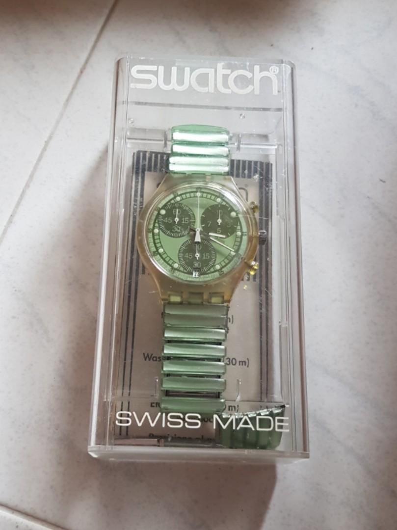 Vintage Chrono Watch Swatch with elastic strap