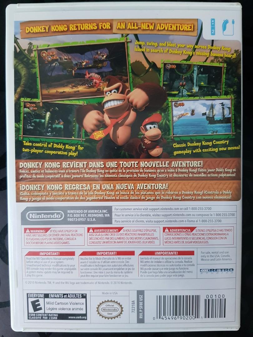 wii game donkey kong country returns, Video Gaming, Video Games, Nintendo  on Carousell