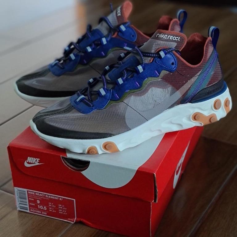 9US nike react element 87 dusty peach Men s Fashion Footwear