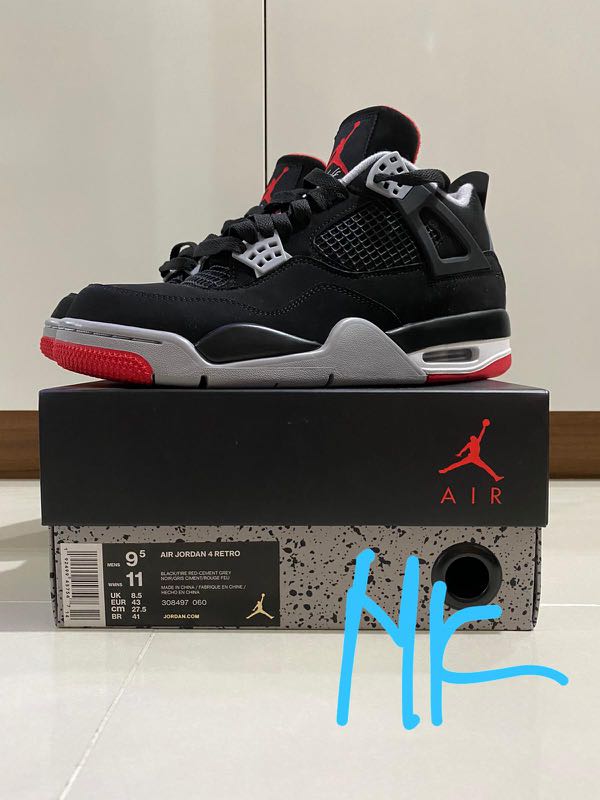 Jordan retro 4 black cement 2019 sales