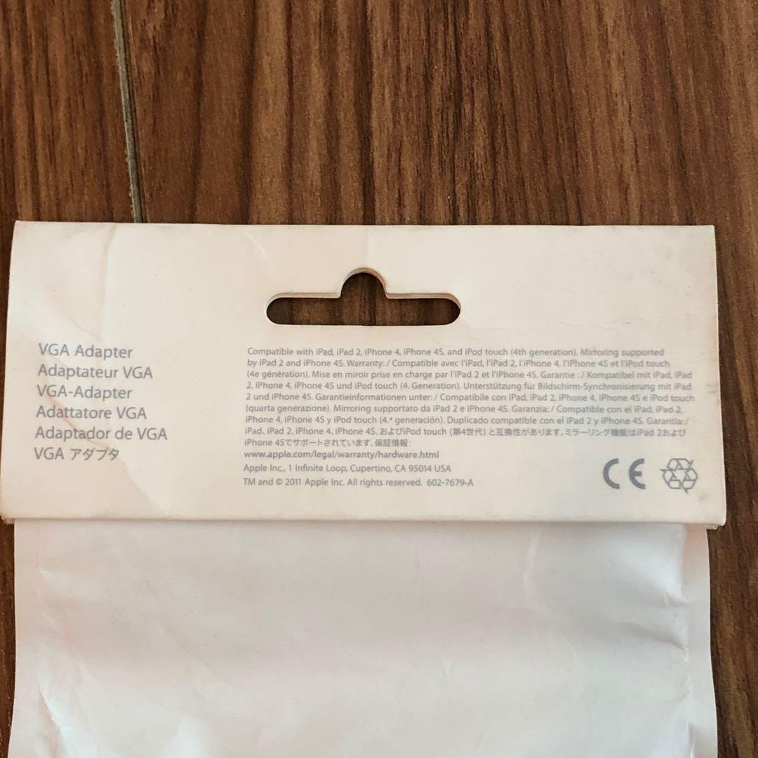 Apple VGA Adapter (iPad, iPad 2, iPhone 4/S, iPod Touch) (Category: Cables & Adaptors) located in Makati City. Submitted by hereasysupply (Listing ID 1086741347, Image 2). Description: Apple VGA Adapter Compatible with: iPad, iPad 2, iPhone 4, iPhone 4S, iPod Touch (4th Gen) Brand new, not open .