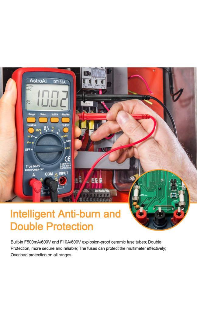 AstroAI Digital Multimeter, Auto-Range TRMS 4000 Counts Multimeter mit Berührungsloser