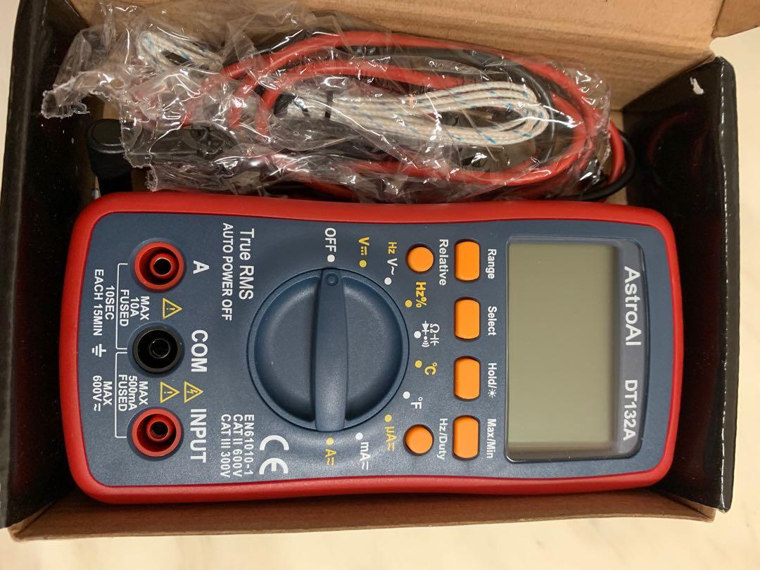 AstroAI Digital Multimeter Ohm Volt Amp Spu00e4nningsprovmu00e4tare Med