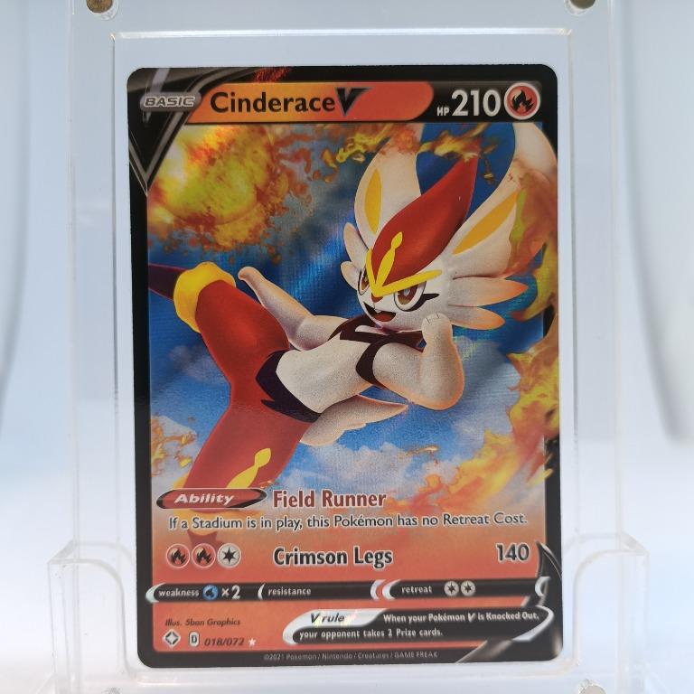 shiny cinderace pokemon card V - Shining Fates [ULTRA RARE] holofoil pattern or surface detail) Cinderace VMAX (019/072) [Sword &