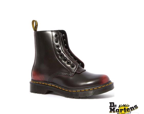 Dr Martens Boots Cherry Red Arcadia 1460 Pascal Front Zip 8 Eye