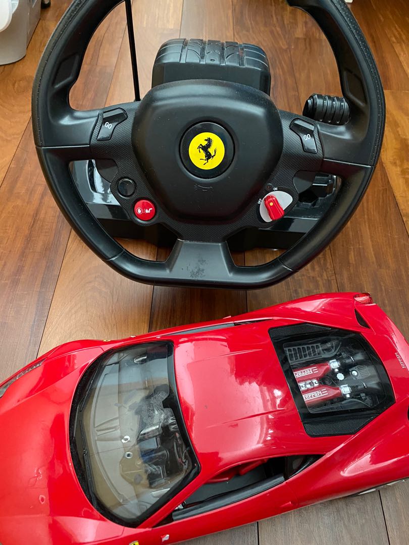 Ferrari remote control car with hot sale steering wheel