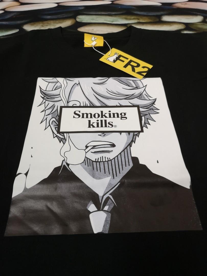 Fr2 X One Piece Smoking Kills Tee Sanji Men S Fashion Clothes Tops On Carousell