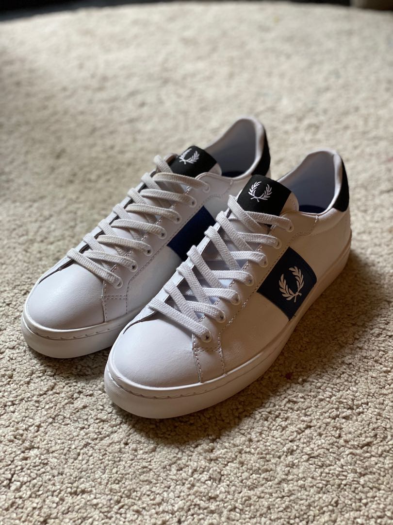 Fred Perry Lawn Leather Canvas Sneakers UK 8 Men s Fashion Footwear Sneakers on Carousell