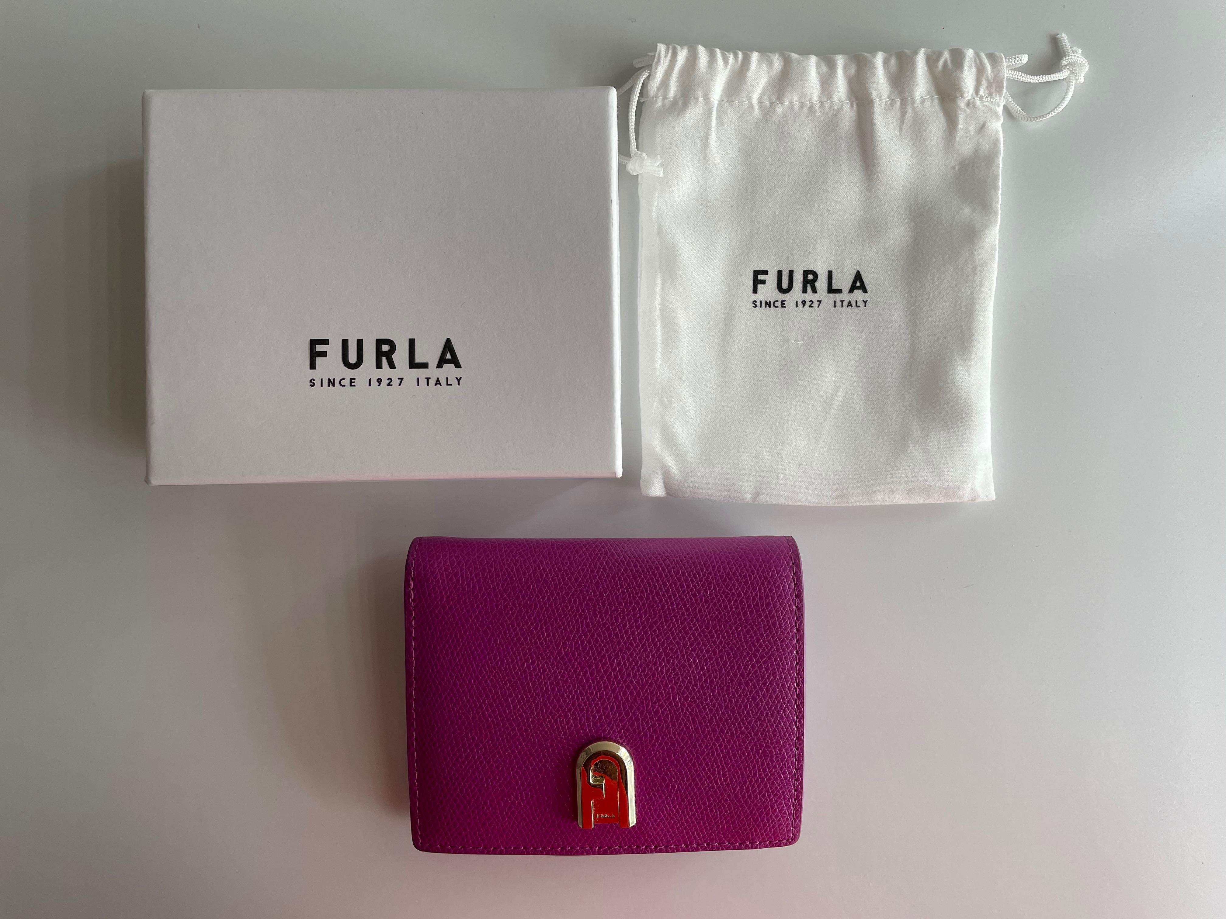Furla 1927 S Compact wallet in flamingo purple, Luxury, Bags