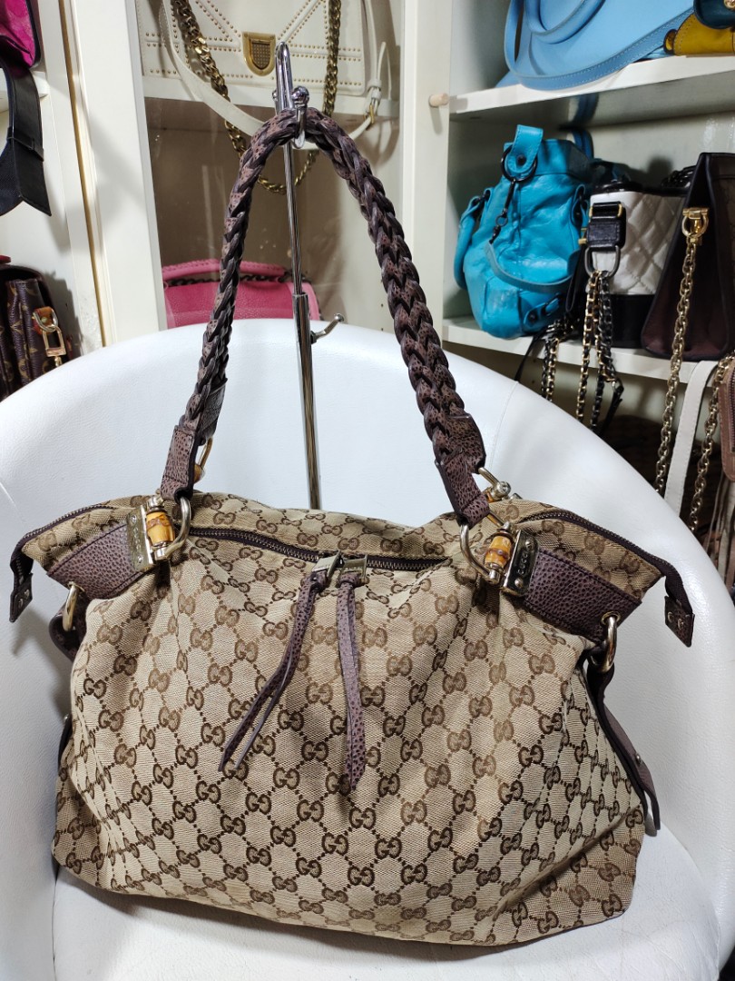 GUCCI BAMBOO BAR LARGE TASSEL SHOULDER BAG