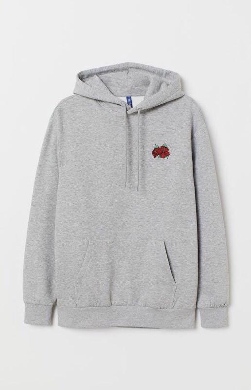HOODIE LIL ROSE BORDIR ORIGINAL H&M FULL TAG, Fesyen Wanita
