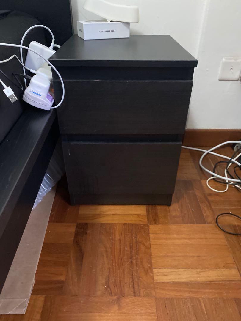 IKEA Bed Side Table MALM x2, Furniture & Home Living, Furniture