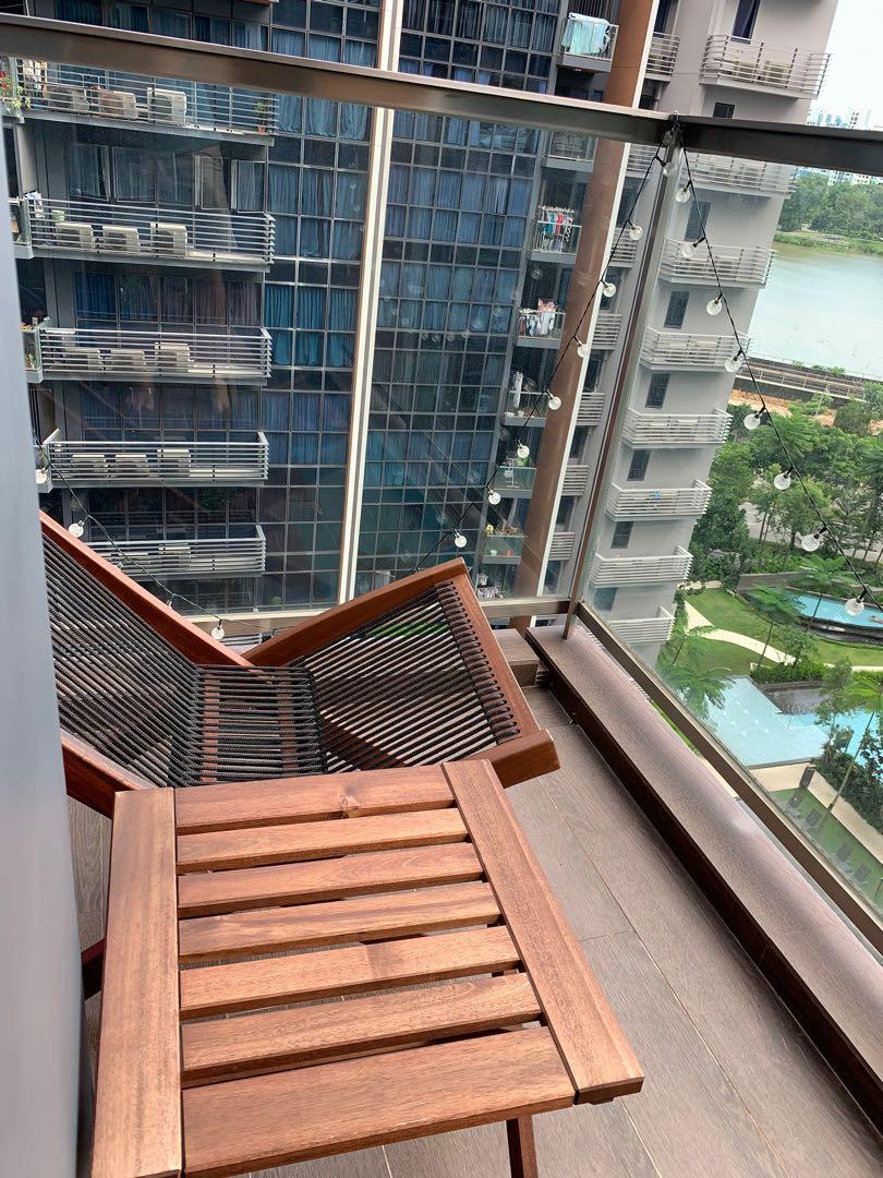 ikea brommo lounger 2 with applaro side table furniture home living outdoor furniture on carousell