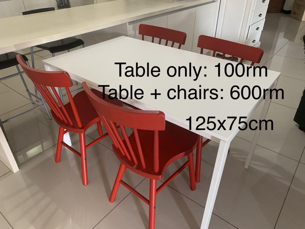 Ikea table and chairs, Furniture & Home Living, Furniture, Chairs on