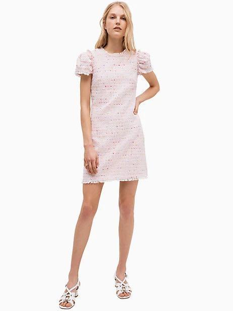 Kate Spade Flutter Sleeve Tweed Dress 