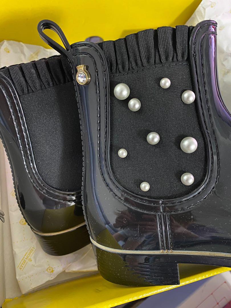 Lemon Jelly rain boots 雨鞋/水鞋（black, EU36), 女裝, 鞋, 靴